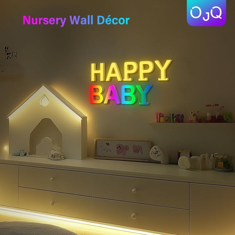 OJQ Light Up Letters LED Letter - Marquee Letters Room Decor Alphabet Letter Music Sync Color Change Colorful - Wall Decor for Bedroom Happy Birthday Decorations for Teen Girls Aesthetic - Image 5